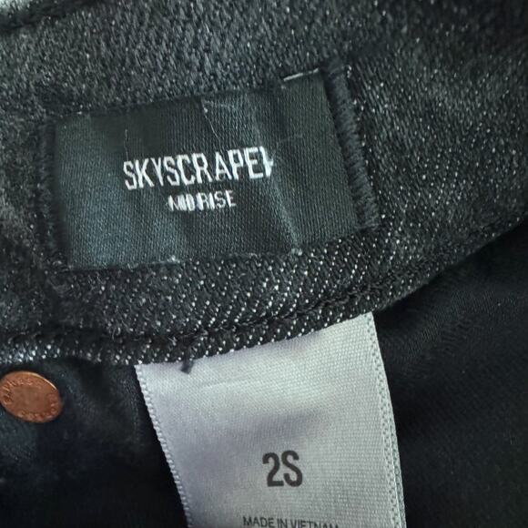 Express Jeans Women's Sz 2S 2 Short Black Skyscraper Mid Rise Flare Slit bootcut - Picture 6 of 14